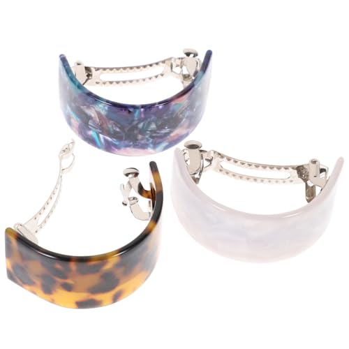 WRITWAA 3 Stück Halbrunde Haarspangen Damen Sternenhimmel Muster Rutschfeste Haarnadeln Mode Haaraccessoires Für Dickes Haar Stilvolle Frisuren (ivory Schildpatt) von WRITWAA
