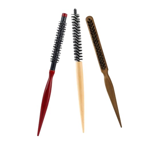 WRITWAA 3 Stück Holzkammrolle Herren Haarstyling Lockig Große Rundbürste Zum Föhnen Föhnbürste Große Rundbürste Zum Föhnen Lotusbaum von WRITWAA
