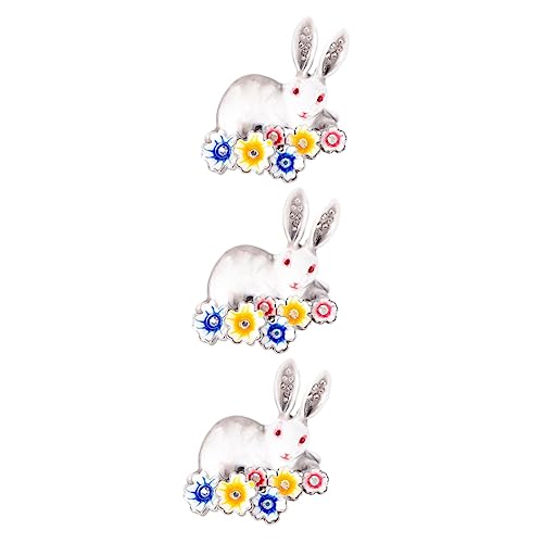 WRITWAA Handtaschenzubehör 3St Kirschblüten-Häschen-Brosche osterdekoration ostern dekoration Osterfest Schmuck Häschen Pin Stift Zubehör Jacke Männer und Frauen Abzeichen Strasssteine von WRITWAA