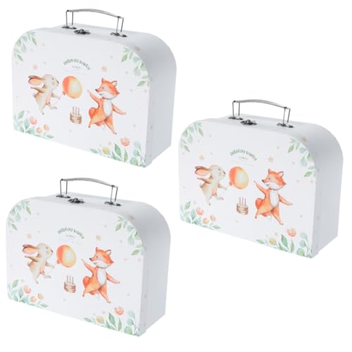 WRITWAA 3 Stück Koffer -aufbewahrungsbox Koffer Tragen Kindergepäck Party Spielzeugkoffer Für Hochzeitsdekoration Kofferset Schmuck Aufbewahrungsbox Legierung von WRITWAA