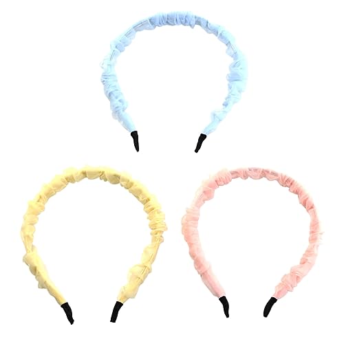 WRITWAA 3stücke Nicht-slip Stirnband Kreative Haar Waschen Kopf Kopfschmuck Mesh Haar Zubehör Für Party Täglichen Damen-haarreif Make-up-stirnband Wasch-haarreif von WRITWAA