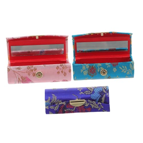 WRITWAA 3 Stück Lippenstift-Box halter für lippenstift Veranstalter Lippenstiftetui für Damen Glanz kosmetiktasche Make-up-Lippenstift-Etui Snap -Taste Lippenstifttasche Metall von WRITWAA
