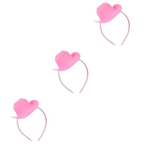 WRITWAA 3 Stück Mini Cowboyhut Stirnband aus Strapazierfähigem Elastisch Verstellbar für Partys Karneval Bühnenauftritte Vielseitiges Cowgirl Kostüm Zubehör von WRITWAA