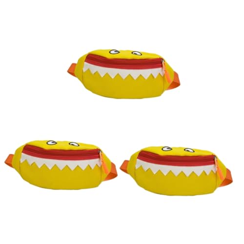 WRITWAA 3stücke Cartoon Bauchtasche Für Junge Mädchen Stylische Umhängetasche Aus Langlebigem Canvas Gelbe Gürteltasche Für Snacks Und Kleine Gegenstände Als Geburtstagsgeschenk von WRITWAA