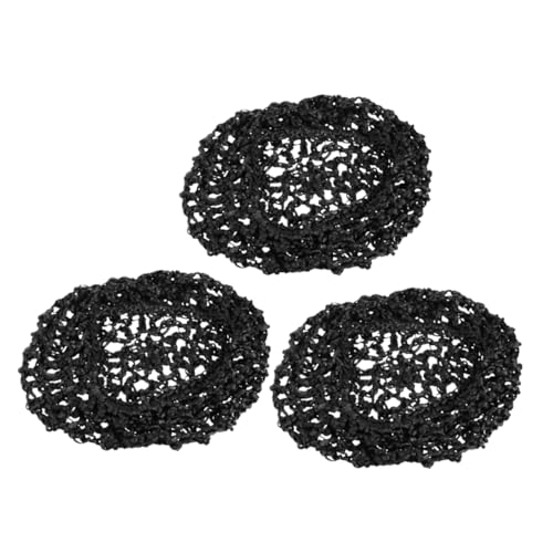 WRITWAA 3 Stück Netztasche Haarnetz Frauen Haarnetz Snoods Abdeckung Haarnetz häkeln Mesh-Häkel-Haarnetz Handgefertigt Haarnetz Schwarz Haarnetz weiches Haarnetz Perücke Polyester Black von WRITWAA