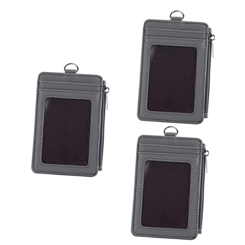 WRITWAA 3 Stück PU Kartenhalter Multifunktionale Geldbörse mit Teleskopverschluss Schutz und Zugriff Portemonnaie für Ausweise Kreditkarten Buskarten Robuster Kartenetui für Alltag von WRITWAA