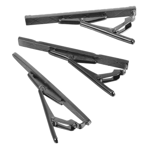 WRITWAA 3 Stück Schwarze Krawattenklammern aus Kupfer mit Gravur Minimalistische Langlebige Business-tie Clips für Herren Sicherer Halt bei Hochzeit Party Büro Vatertag und Formellen von WRITWAA