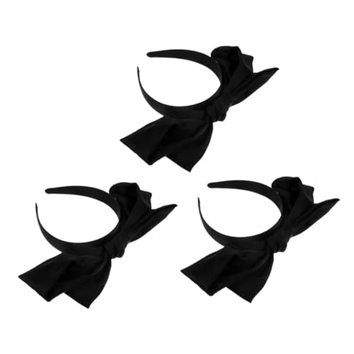 WRITWAA 3stücke Stirnband Mit Schleife Für Damen Kopfbedeckung Aus Schwarze Haarschleifen Für Vielseitiges Styling Bequemer Sitz Leicht Und Reisefreundlich von WRITWAA