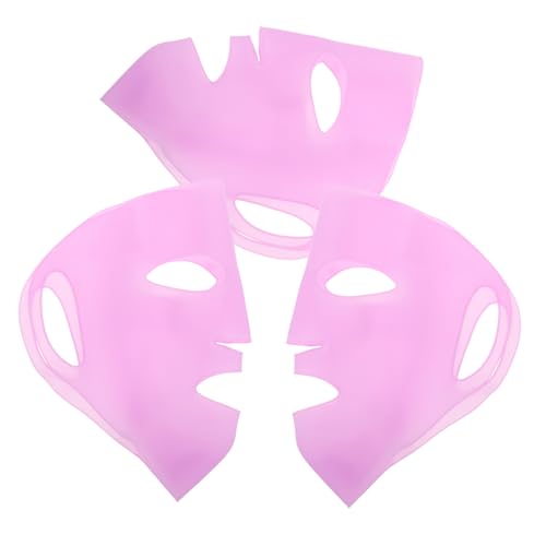 WRITWAA 3 Stück Silikon Gesichtsmaske mit Elastischen Ohrhaken Wiederverwendbar Hautfreundlich für Verbesserte Feuchtigkeitsaufnahme und Optimale bei Gesichts und Sheetmaskenpflege von WRITWAA