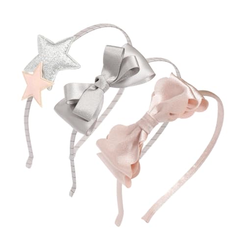 WRITWAA 3stücke Stirnband Für Junge Mädchen Mit Schleifen-haarband-design Seidenschleifen-stirnband Für Junge Mädchen Kinderschleifen-stirnband Zum Frisieren von WRITWAA