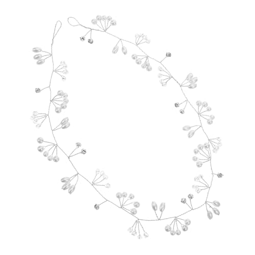 WRITWAA 3 Stück Teiliges Braut Haarband mit Eleganten Imitationsperlen und Strass Leichter Flexibler Brautschmuck für Hochzeit Silberfarbene Haarschmuck Kette Komfortabel und Sicher für von WRITWAA