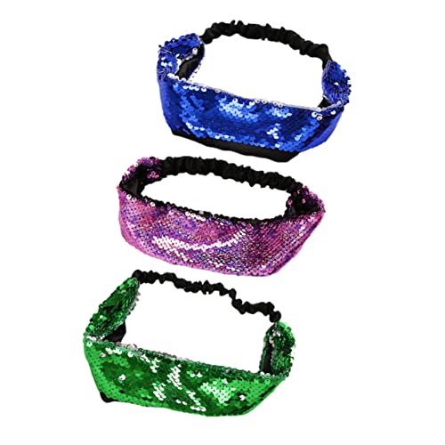 WRITWAA 3 Stück Teiliges Farbwechselnde Glitzer Haarbänder für Damen Stylisches Headwear Party Zubehör Blau Grün und Feiern und Täglichen Gebrauch von WRITWAA