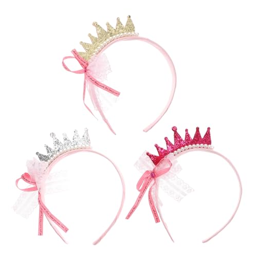 WRITWAA 3 Stück Teiliges Haarreif mit Zierkronen und Imitationsperlen Langlebiger Haarschmuck für Mädchen Geeignet für Besondere Anlässe Wie Geburtstag und Festival Modisches Accessoire von WRITWAA
