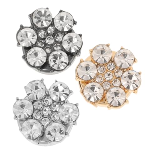 WRITWAA 3 Stück Teiliges Manschettenknöpfe Damen mit Strass Langlebige Legierung Vielseitig für Hemden Kleider Blusen Eleganter Aufbewahrungsbox Geschenkidee für Hochzeit und von WRITWAA
