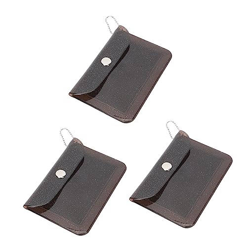 WRITWAA 3 Stück Teiliges PVC Mini Geldbörse Transparent mit Glitzereffekt Kleine Geldbörse Damen Praktische Karten und Münzaufbewahrung Strapazierfähige Kompakte Portemonnaies für Alltag von WRITWAA