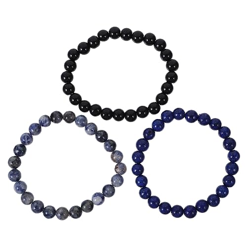 WRITWAA 3 Stück Teiliges Perlenarmband Damen Elastisches Schmuck Armband mit Steinbesatz Vielseitiger Armschmuck Passend für Frauen und Töchter von WRITWAA