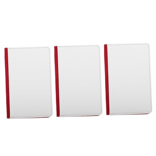 WRITWAA 3 Stück Teiliges Reiseetui aus Rotem PU Multifunktionaler Dokumenten und Reisepasshalter Hitzetransferbedruckte Kartenhüllen für Damen und Herren Praktischer Organizer für von WRITWAA