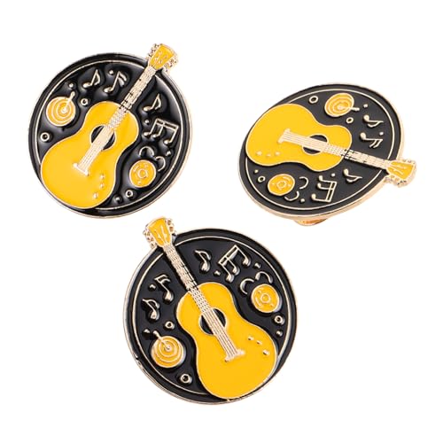 WRITWAA 3 Stück Teiliges Set Musik-anstecknadeln aus Langlebiger Legierung Kreative Gitarren Schlagzeug-broschen mit Farbintensivem Emaille-design für Musikliebhaber und Modische von WRITWAA