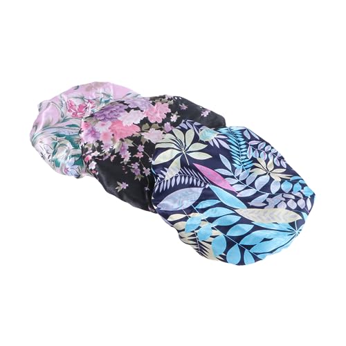 WRITWAA 3 Stück Wasserdichte Duschhauben für Damen Druckmuster Doppellagige Badekappen für Gesichtspflege und Mehr für Haartypen von WRITWAA