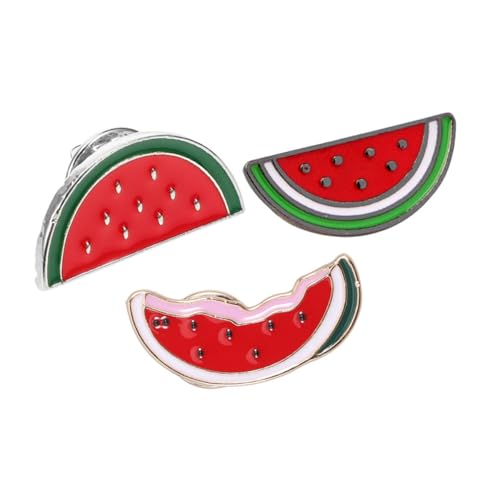 WRITWAA 3 Stück Wassermelonen Broschen Anstecknadeln Legierung Niedliche Cartoon Frucht Designs Vielseitige Schal und Pullover Clips Kleidung Accessoires für Damen Party und von WRITWAA