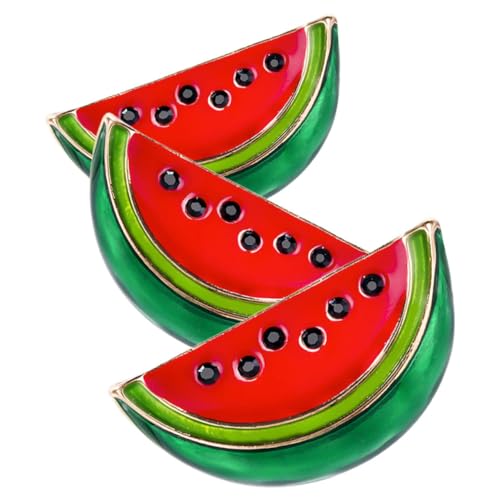 WRITWAA 3 Stück Wassermelonen Broschen aus Cartoon Cardigan Clip Modische Anstecknadeln für Damen Vielseitige Revers und Kragen Clips zur Kleidung Dekoration von WRITWAA