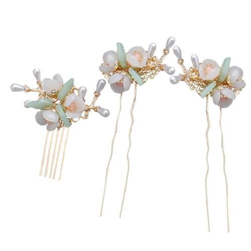 WRITWAA 3 Stück antike Haarnadel Perle Haarnadeln für Frauen Klammer Haarstäbchen für langes Haar Haarstäbchen baumeln lassen chinesische Haarstäbchen Haarstock Kristall von WRITWAA