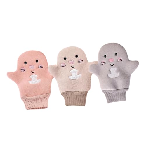 WRITWAA 3 Stück badetuch handschuhe sauber Erwachsene Reinigung Rosa Stoff Baden schäumende Badehandschuhe Peeling-Duschhandschuh Badehandschuhe zum Duschen Viskosefaser Zufällige Farbe von WRITWAA