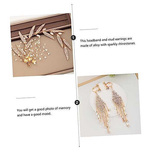 WRITWAA 3stücke Stirnband Set Mit Ohrclips Für Braut Hochzeit Kleid Zubehör Strass Kopfschmuck Haarschmuck Diadem Accessoires von WRITWAA