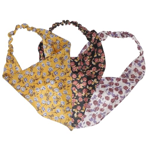 WRITWAA 3 Teiliges Blumen Stirnband Damen Stirnband Mädchen Farbe Haargummi Modisches Haar Stilvolles Weiches Material Bandana Stirnbänder Für Frauen Stretch Accessoires Für von WRITWAA