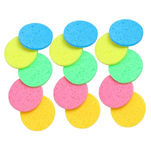WRITWAA 30 Stck. Zellstoff-Baumwoll-Gesichtswaschmittel Entfernungspads machen Make -up -Entferner Schwämme zum Waschen des Gesichts komprimierte Gesichtsschwämme Holzzellstoff Baumwolle von WRITWAA