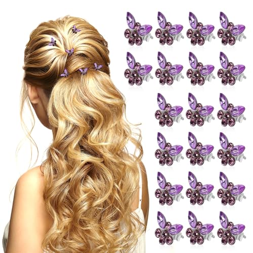 WRITWAA 30stücke Mini Schmetterlings Haarspangen Mit Strass Winzige Schmetterlings-haar-charms Süße Glitzer-haarclips Für Frauen von WRITWAA