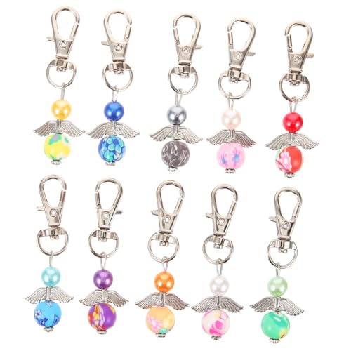 WRITWAA 30st Engel Schlüsselanhänger Blaue Wächter Schlüsselanhänger Handtaschenanhänger Flügel Schlüsselanhänger Wallet-schlüssel Perlen-schlüsselanhänger Zinklegierung von WRITWAA