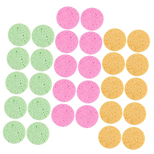 WRITWAA 30stücke Makeup Entferner Schwämme Runde Gesichtsreinigungsschwämme Farbenfrohe Gesichtsreinigung Für Make-up Entfernen Peeling Und Sanfte Hautreinigung Frauen Und Mädchen von WRITWAA