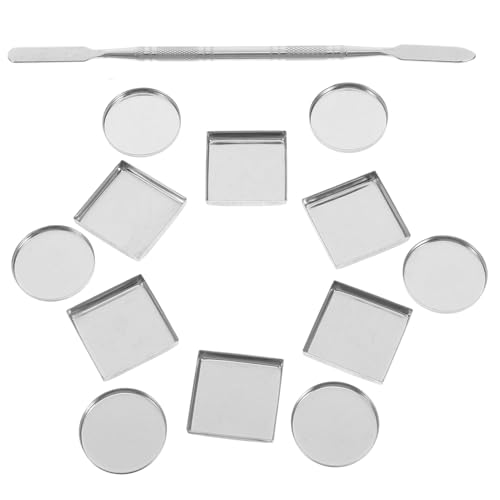 WRITWAA 31stücke Metallpfannen Für Make-up-paletten Organizer Für Gepressten Puder Und Runde Und Quadratische Ersatzpfannen Diy-lidschattenpalettenzubehör Mit Mischspatel von WRITWAA
