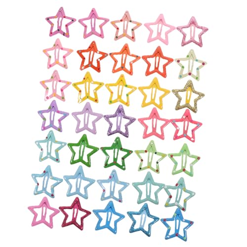 WRITWAA 35stücke Junge Mädchen Mädchen Haarspangen Mit Druckknopf Stern Form Dekorative Haar-accessoires Für Kleinkinder von WRITWAA