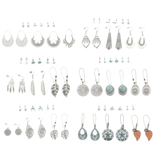 WRITWAA 36 Paar Ohrringe FüR Frauen, Elegantes Ohrstecker-Design, Ideal FüR Freizeit Und Besondere AnläSse von WRITWAA