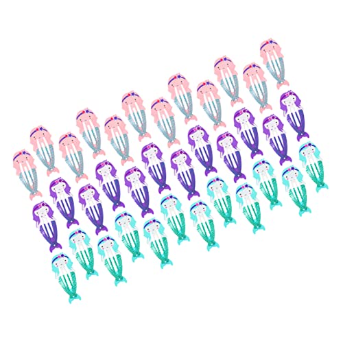 WRITWAA 36stücke Meerjungfrau Metall Haarspangen Mit Druckknöpfen Schöne Haarspangen Für Junge Mädchen Für Geburtstagsfeiern Und Meerjungfrauen-mottopartys von WRITWAA