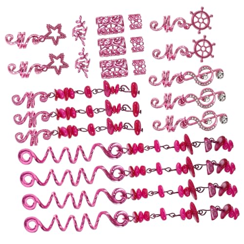 WRITWAA 39stücke Haarschmuck Für Zöpfe Und Dreadlocks Natursteinperlen Spiralmanschettenclips Aus Metall Für Festival-haarschmuck von WRITWAA