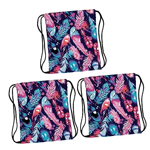 WRITWAA 3stücke Bunter Kordelzugbeutel Aus Faltbare Aufbewahrungstasche Für Damen Robuste Und Vielseitige Rucksack-Alternative Für Schule Reisen Und -projekte von WRITWAA