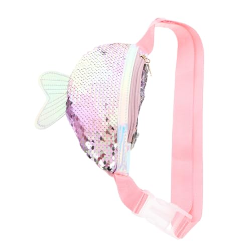 WRITWAA 3stücke Fischschwanz Bauchtasche Damen Mini Umhängetasche Mit Pailletten Multifunktionale Crossbody Geldbörse Für Sport Und Freizeit Verstellbare Schultertasche von WRITWAA