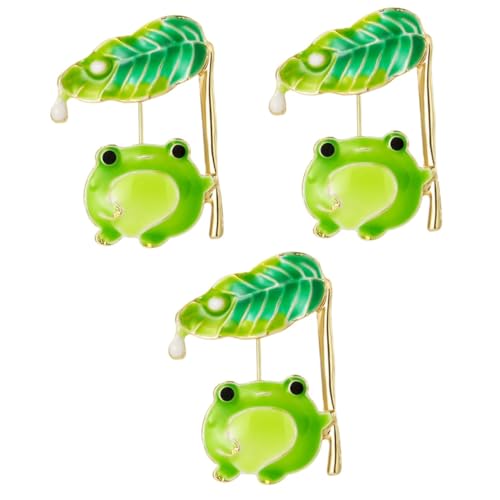 WRITWAA 3St Frosch Brosche Tierabzeichen Anstecknadel mit Tiermotiv Frosch-Emaille-Revers Damenmützen abstecknadeln bescherung weihnachten stifte Frosch-Stift Kleidung Dekoration Legierung von WRITWAA