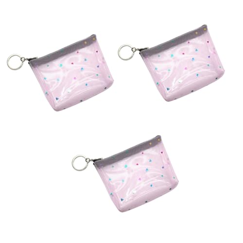 WRITWAA 3St Geldbörse für Mädchen kleingeldbörse small Wallet Geld Ordner schlüsseletui schlüsseltasche geldbörse Clip klare Geldbörsen durchsichtige Clutch PVC-Geldbörse Damen Geldbörse von WRITWAA