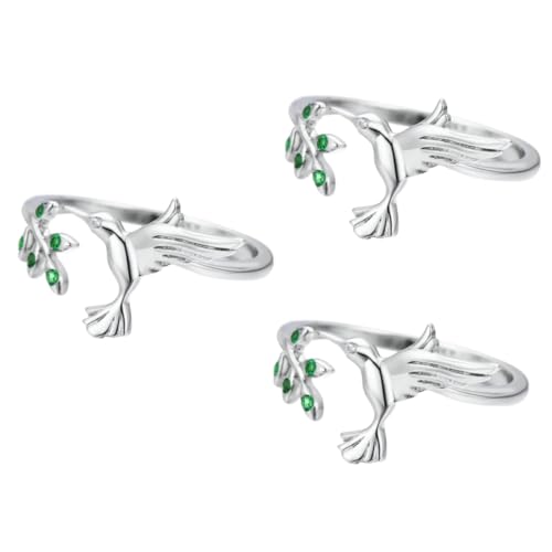 WRITWAA 3st Kolibri-ring Verstellbare Ringe Für Damen Damenringe Verstellbarer Fingerring Ringdekoration Frauen Fingerring Zierlicher Fingerring Frauenringe Silber- Mädchen Öffnen Schmuck von WRITWAA