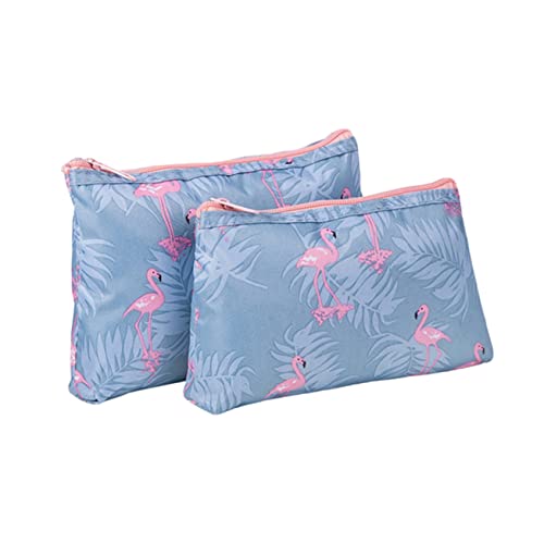 WRITWAA 3 Stück Reise Kosmetiktaschen Im Flamingo Design Tragbare Make up Beutel Für Damen Große Aufbewahrungstasche Für Kosmetik Transparentes PVC Für Reisen Und Zuhause von WRITWAA