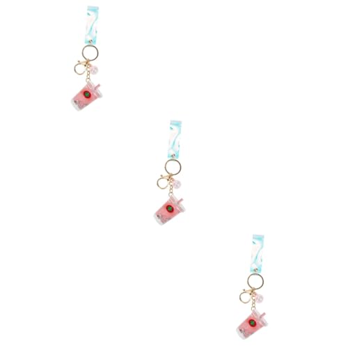 WRITWAA 3St Milchteetasse Schlüsselanhänger Autotasche Einkaufstasche Mini Tragetasche für Männer Kawaii car Keychain car Key Chain Geldbörsenanhänger Schlüsselanhänger Acryl Rosa von WRITWAA