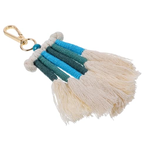 WRITWAA 3St Schlüsselanhänger handgewebter Anhänger gewebte Handtasche baumwollseil baumwollkordel schenken Schlüsselringe Schlüssel hängende Verzierung Schlüssel dekorativer Anhänger Blue von WRITWAA