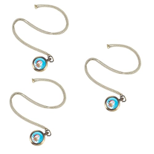 WRITWAA 3stücke Weihnachtliche Taschenuhr Im Retro-Stil Antike Pocket Watch Mit Kette Und Festlichem Design Für Damen Und Herren Für Weihnachtsfeiern Und Festliche Anlässe von WRITWAA