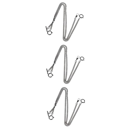 WRITWAA 3St Taschenuhrkette graceling Gracy schlusselketten Handwerklich hergestellt hosenkette Tasche Schlüsselanhänger Handtaschenkette Brieftasche Kette Jeansgürtelketten Metall Black von WRITWAA