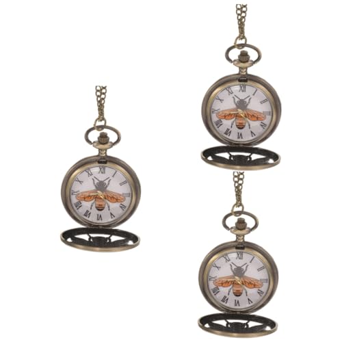 WRITWAA 3St alte Taschenuhr taschenuhren für quarzuhr betrachten Halsketten süße Uhrenkette süße Kette mit Anhänger aushöhlen schmücken Kleidung Schmuck Mann Anschauen von WRITWAA