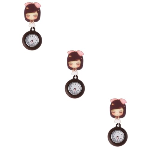WRITWAA 3stücke Klinik-Uhr Für Pflegekräfte Tragbare Teleskopische Schwesternuhr Mit Cartoon- Praktische Taschenuhr Für Ärzte Und Einfach Zu Befestigen Stil von WRITWAA